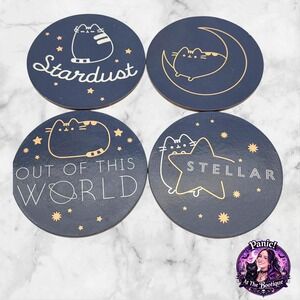 Pusheen Box Coaster Set Cork Navy  Celestial Space Out Of This World Exclusive